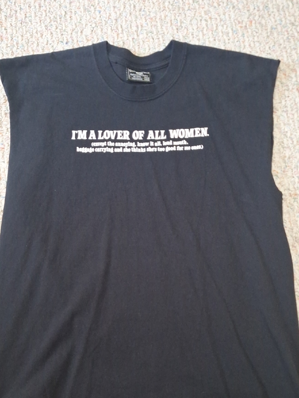Steve & Barry's Black Tank Top with White Text
